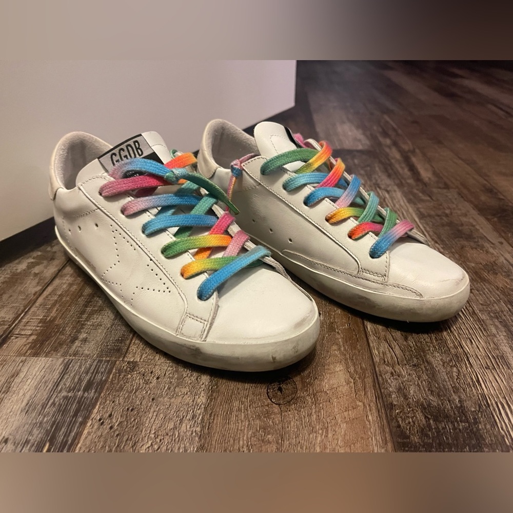 Golden Goose Superstar Perforated Distressed Leather Sneakers